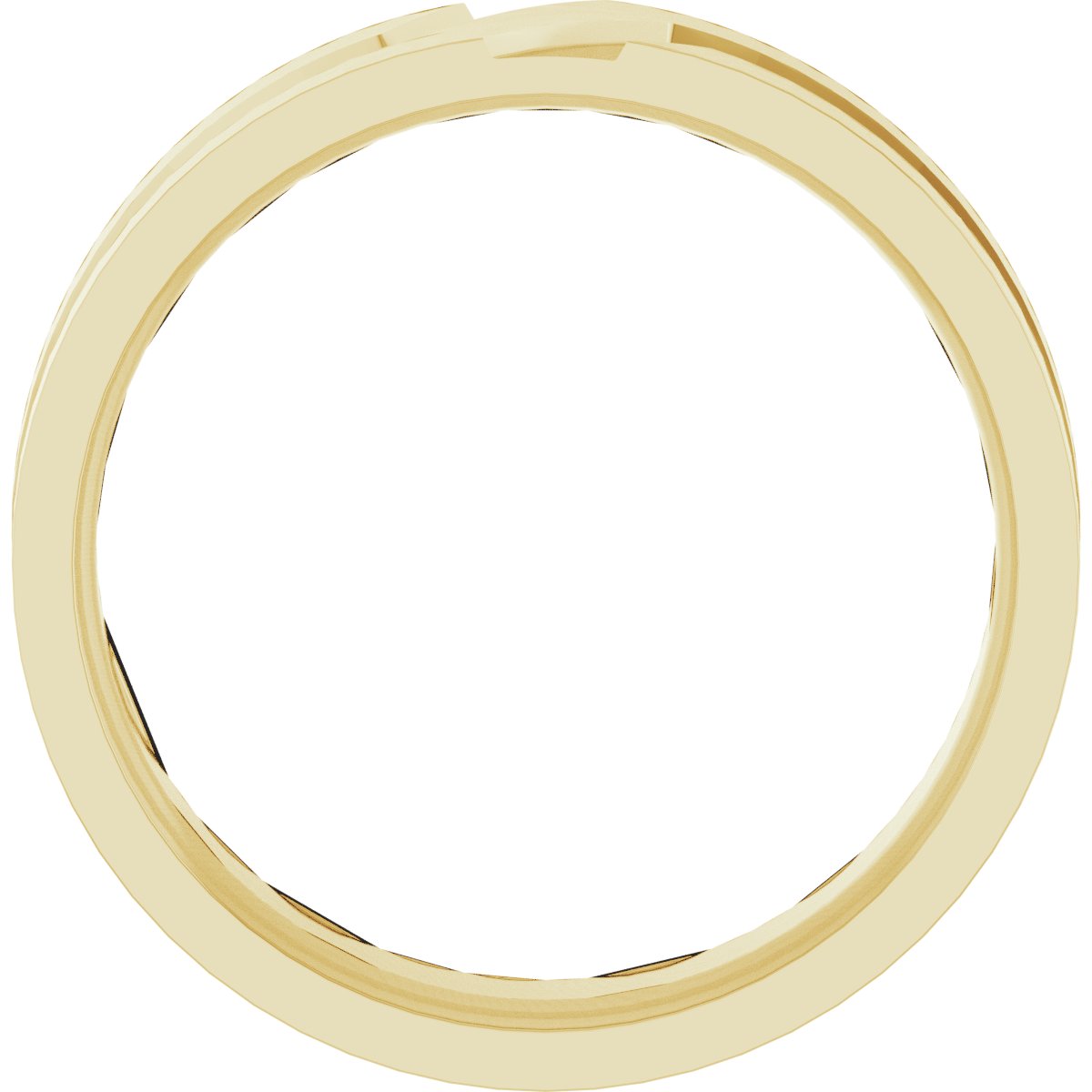 Alternative view of Grooved Comfort-Fit Flat Band – 10K Yellow Gold