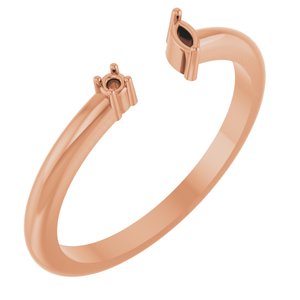 18K Rose Accented Negative Space Ring Mounting