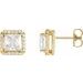 14K Yellow Stuller Lab-Grown Moissanite & .08 CTW Natural Diamond Halo-Style Earrings
