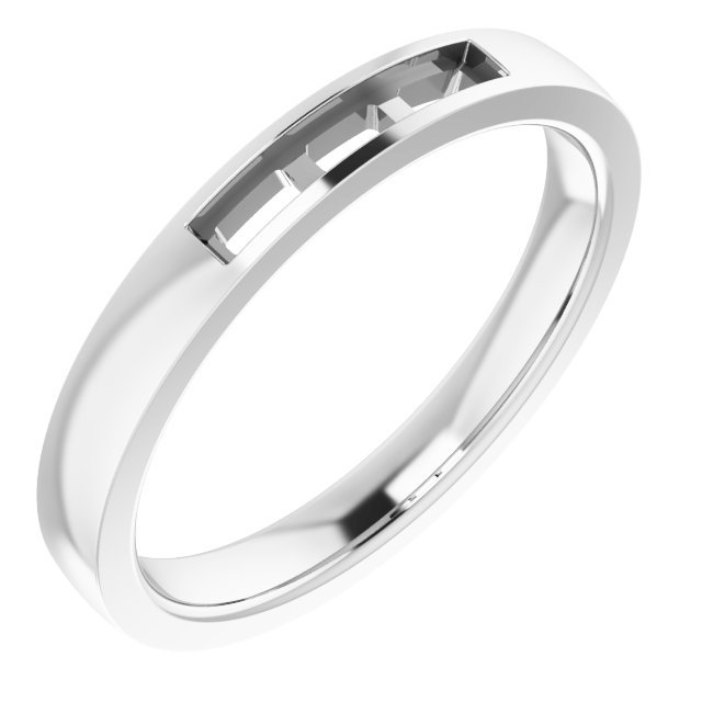 Channel-Set Three-Stone Band