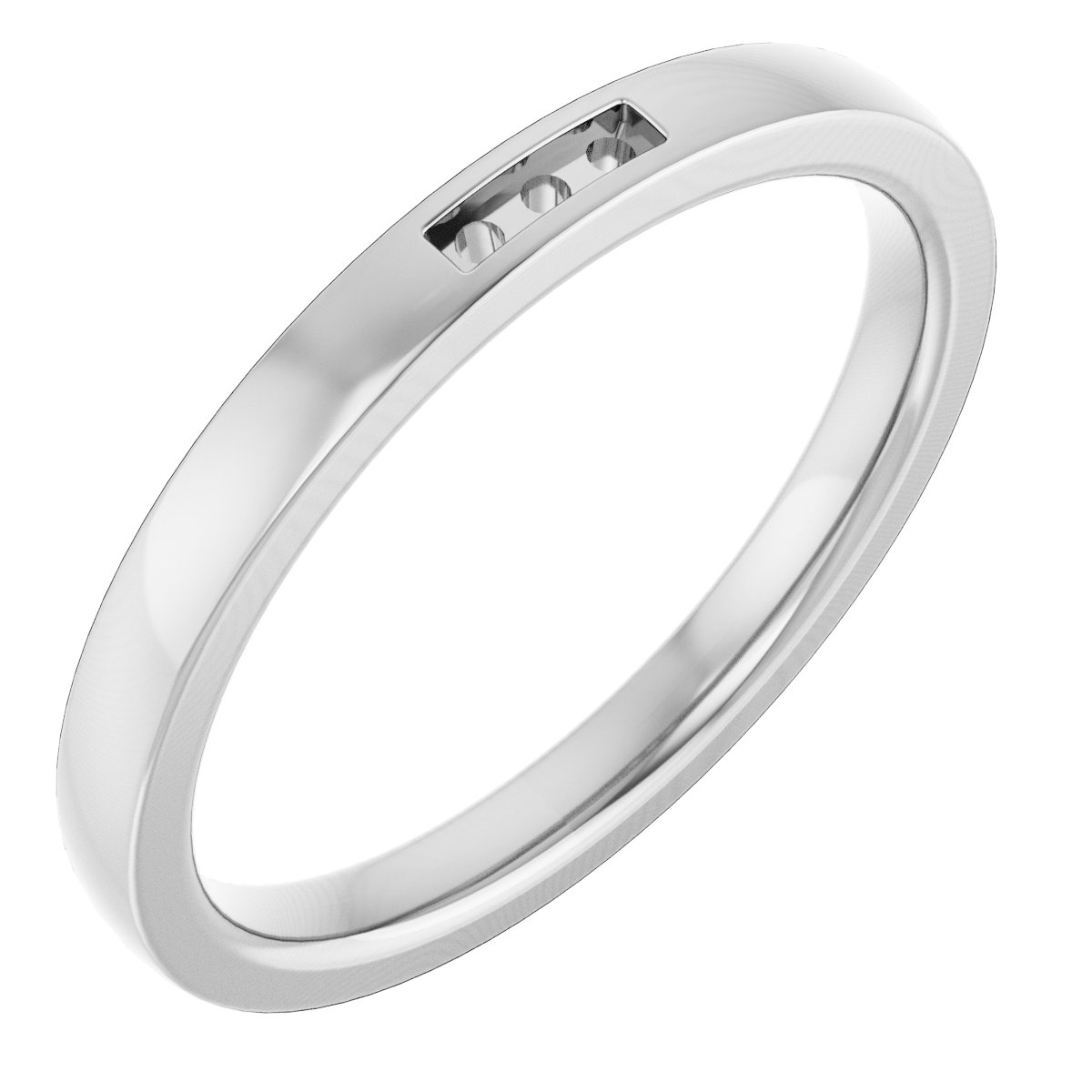 Channel-Set Three-Stone Band