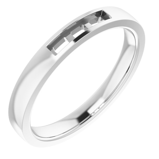 Channel-Set Three-Stone Band