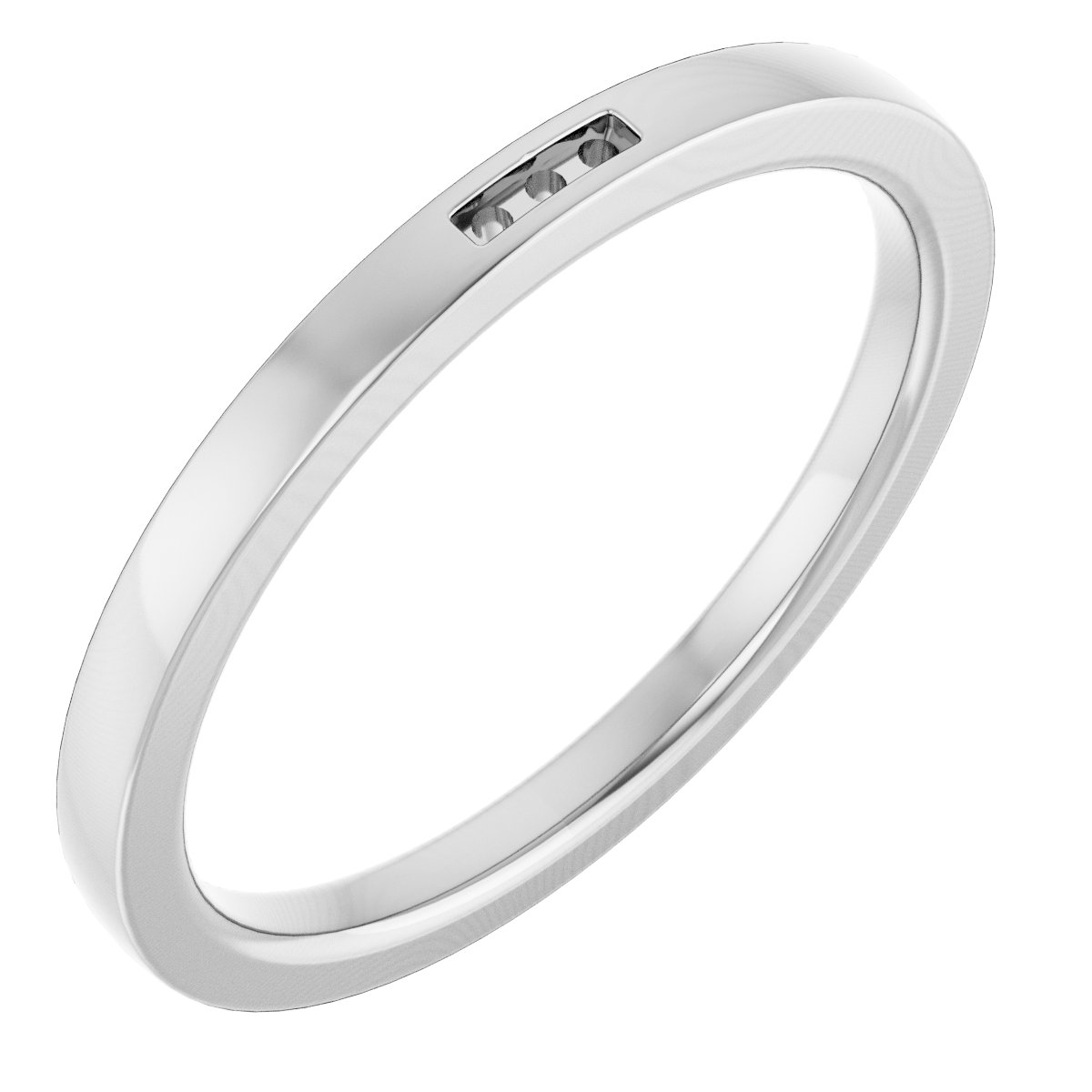 Channel-Set Three-Stone Band