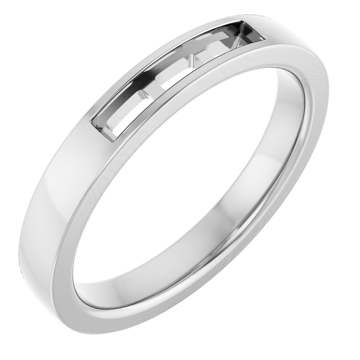 Channel-Set Three-Stone Band