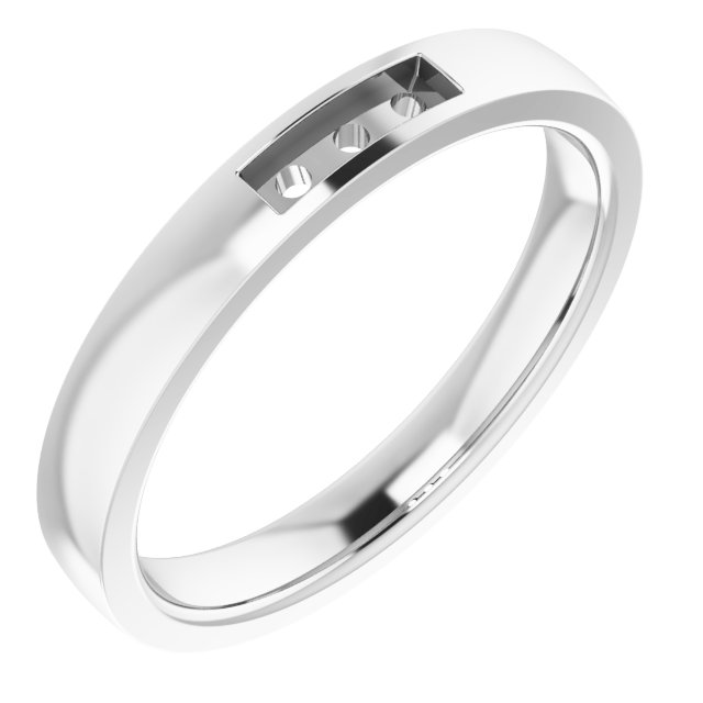 Channel-Set Three-Stone Band