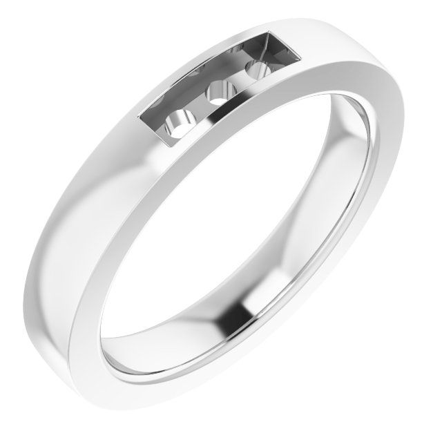 Channel-Set Three-Stone Band