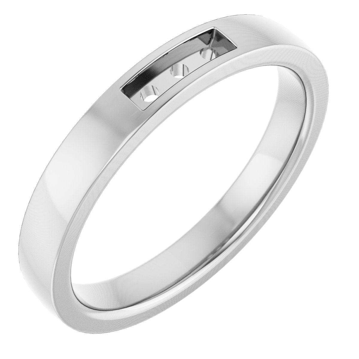 Channel-Set Three-Stone Band