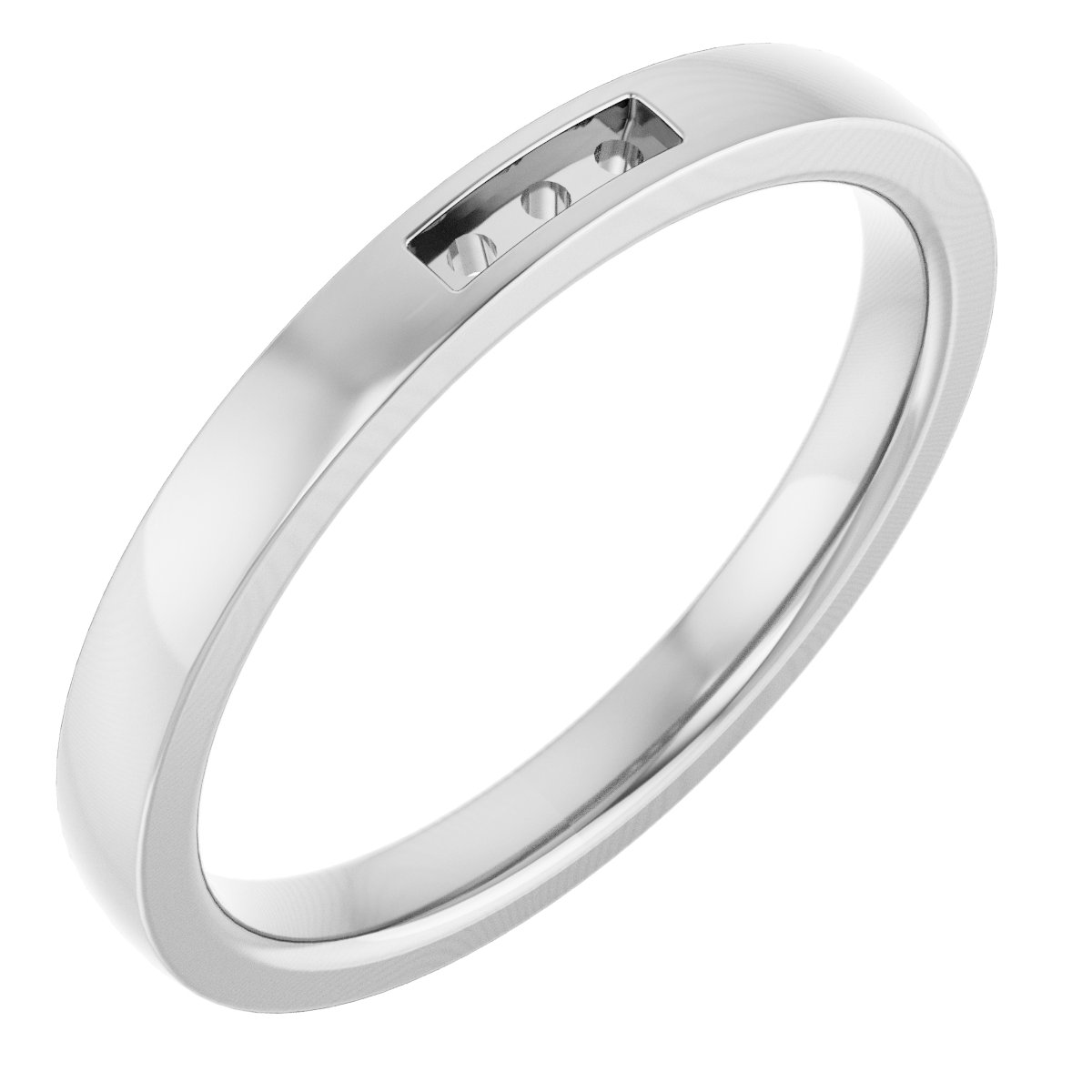 Channel-Set Three-Stone Band