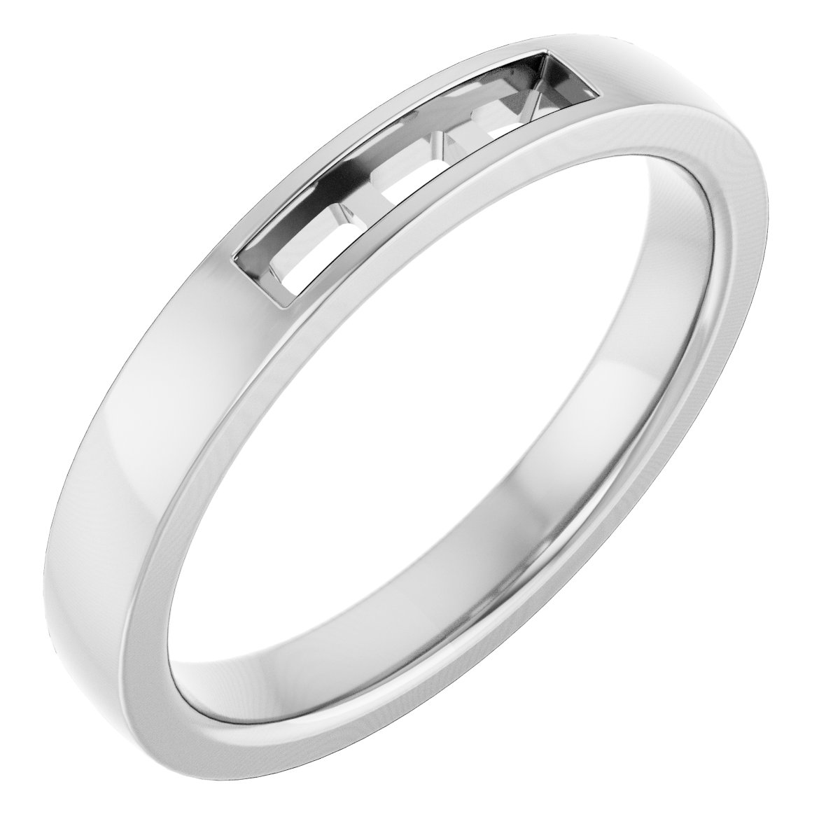 Channel-Set Three-Stone Band