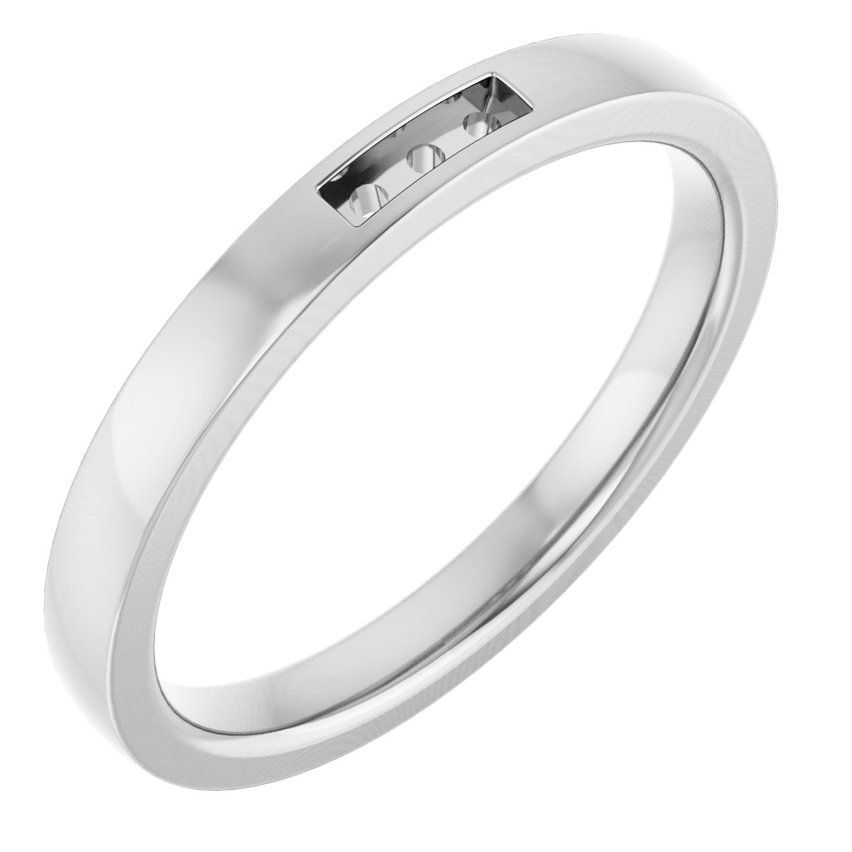 Channel-Set Three-Stone Band