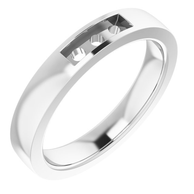Channel-Set Three-Stone Band