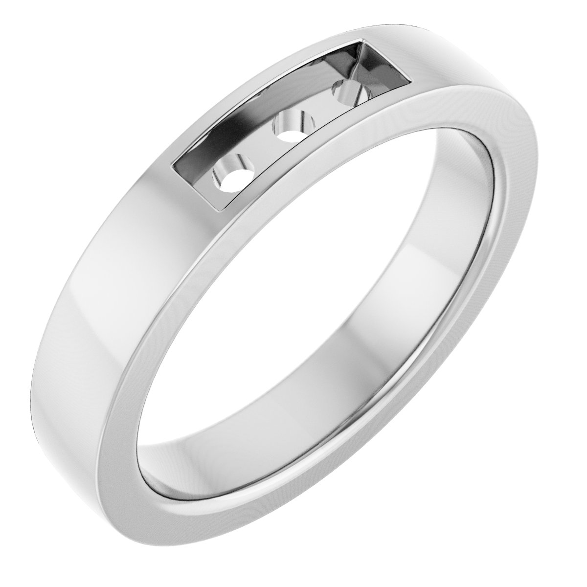 Channel-Set Three-Stone Band
