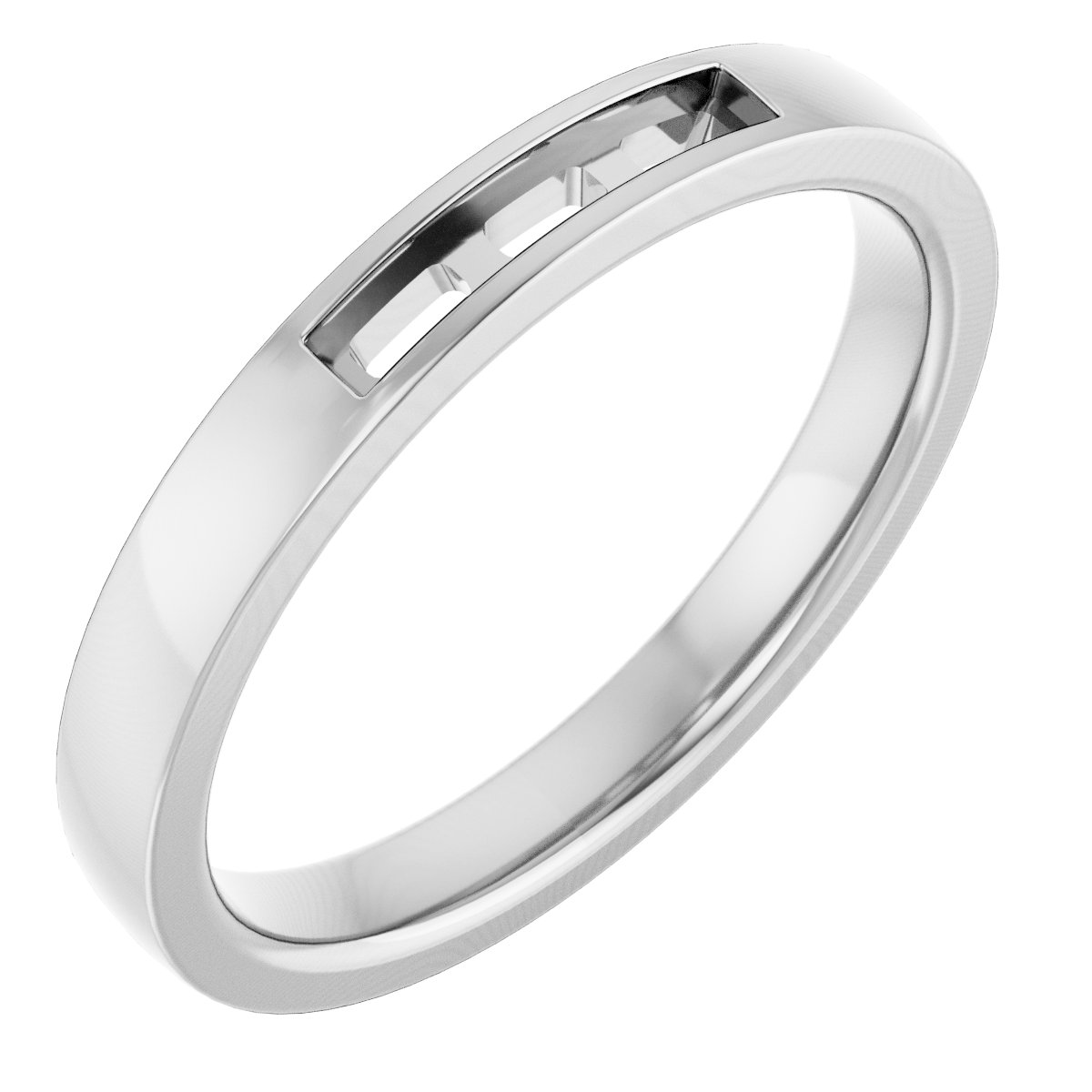 Channel-Set Three-Stone Band