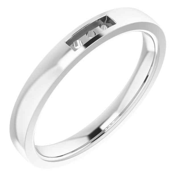 Channel-Set Three-Stone Band