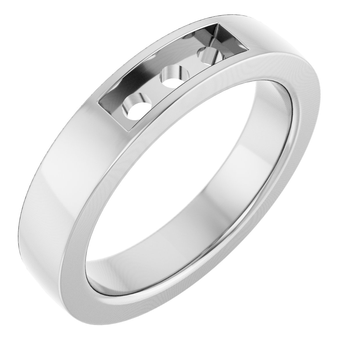 Channel-Set Three-Stone Band