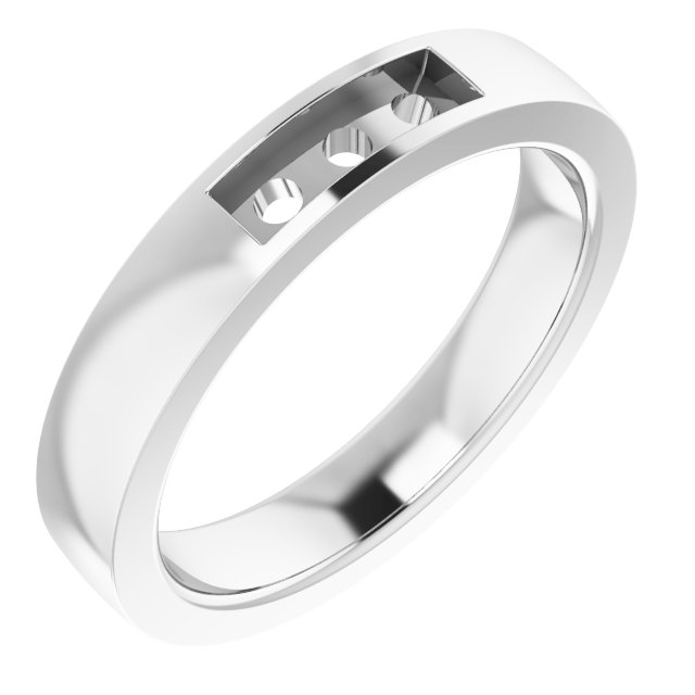 Channel-Set Three-Stone Band
