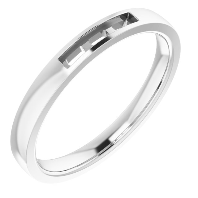 Channel-Set Three-Stone Band