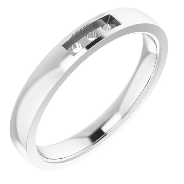 Channel-Set Three-Stone Band