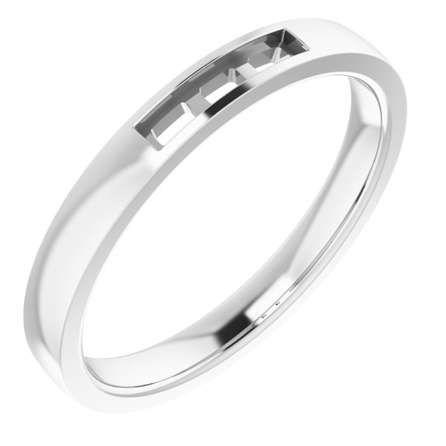 Channel-Set Three-Stone Band