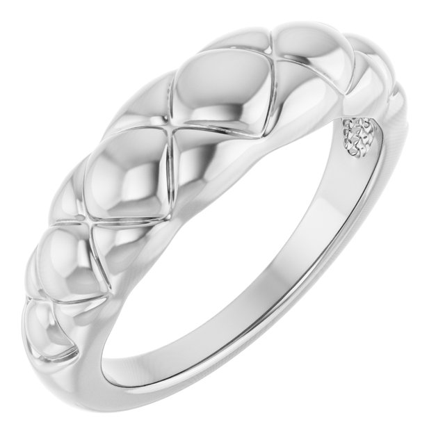 Platinum Quilted Dome Ring