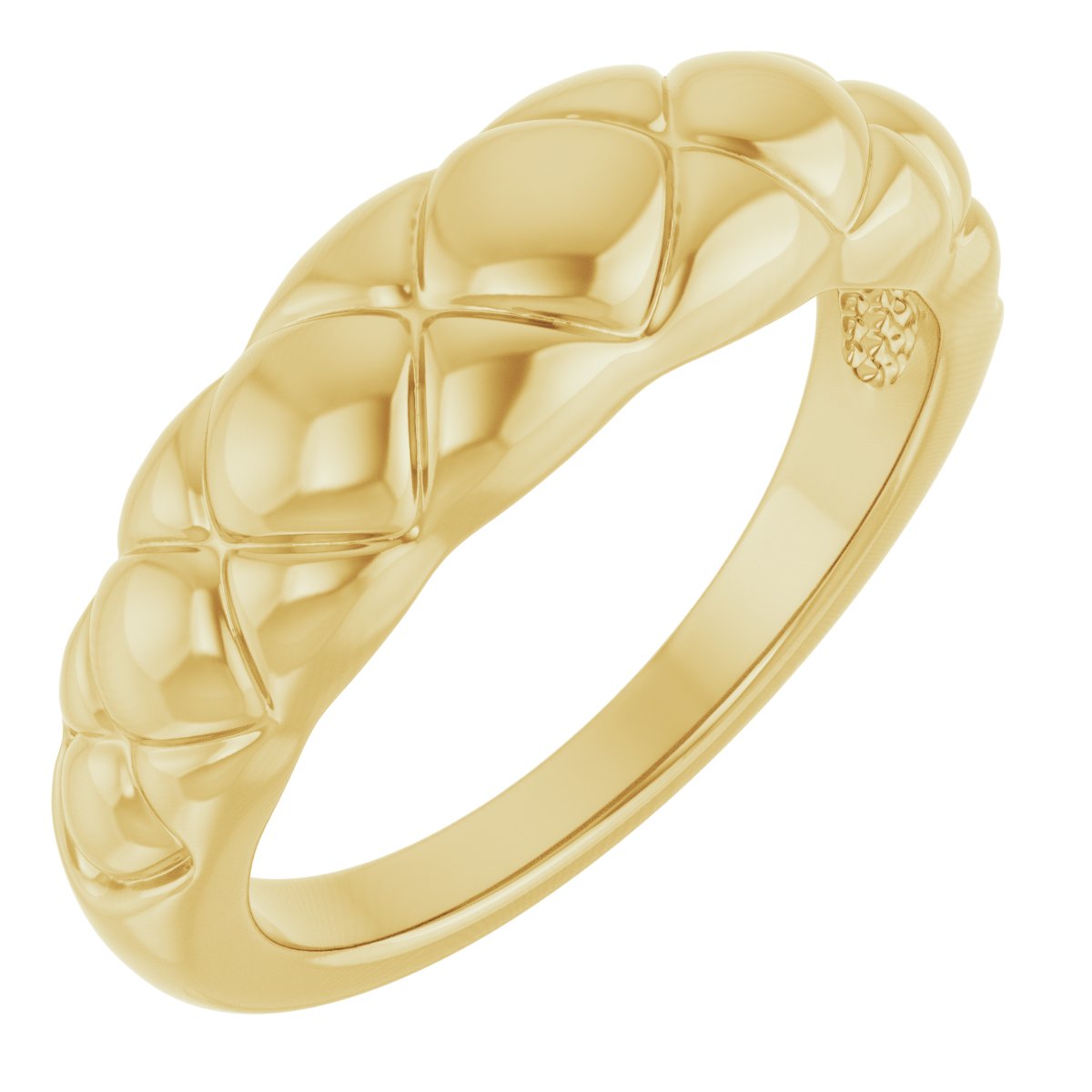 14K Tri Tone Gold Polished Dome Ring