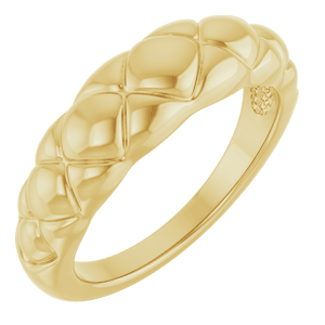 14K Yellow Quilted Dome Ring