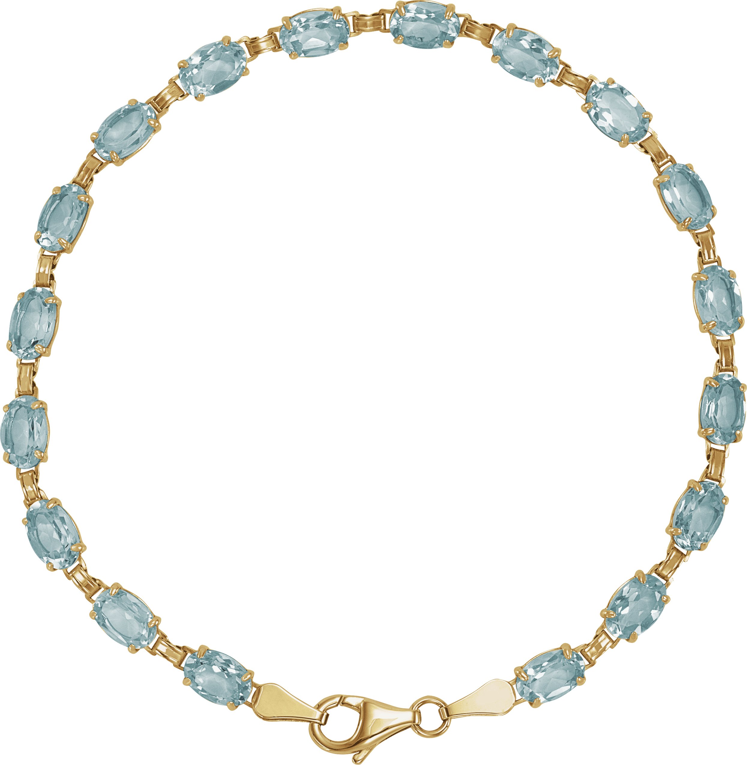 14K Yellow Natural Sky Blue Topaz 7.25" Bracelet