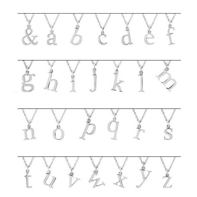Sterling Silver Lowercase Initial x 16