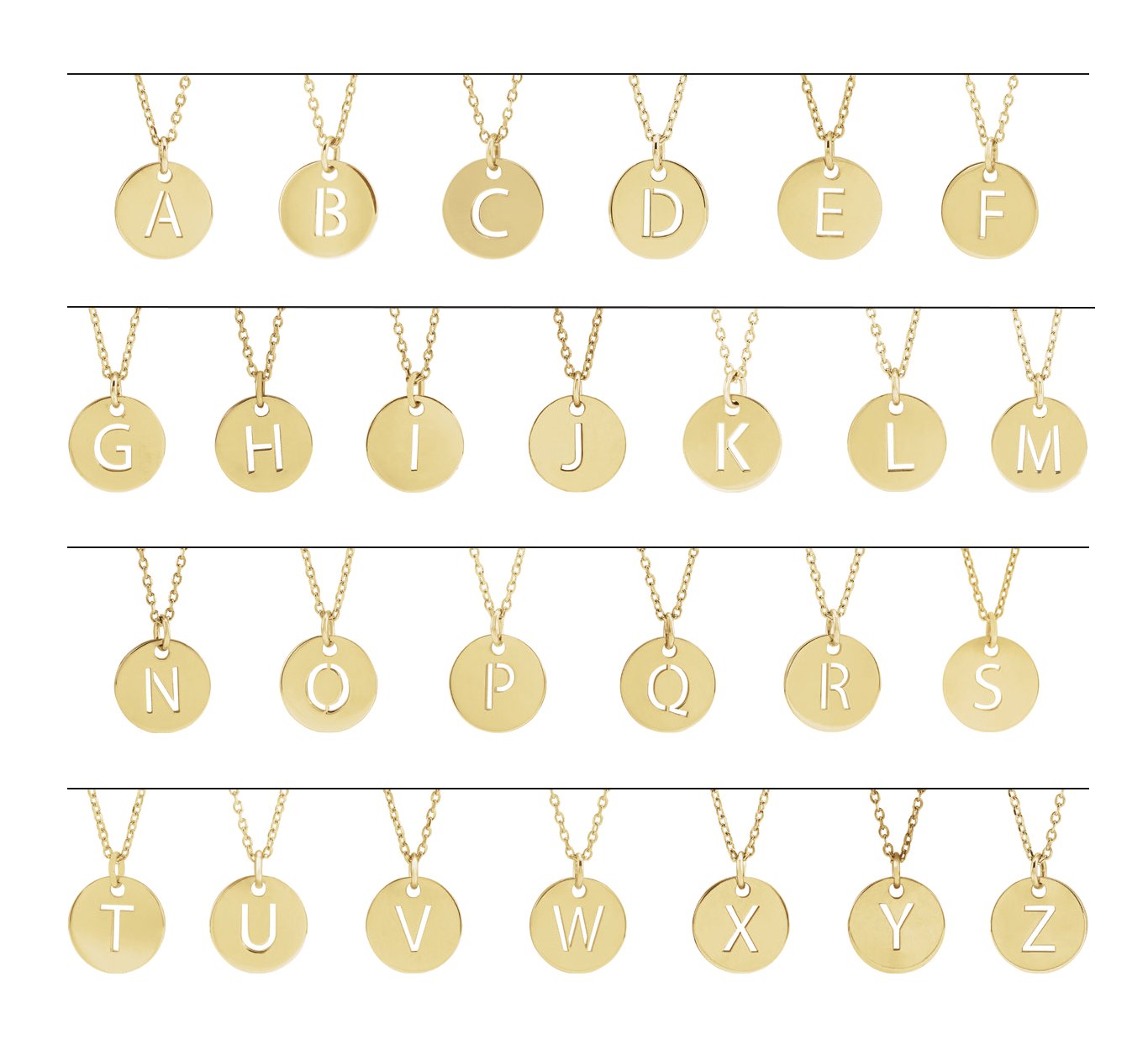 14K Yellow Initial F 16-18 Necklace