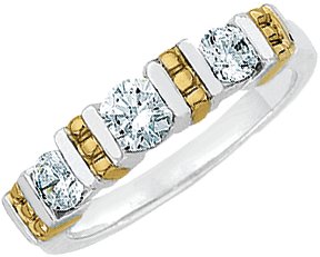 14K White and Yellow .75 CTW Diamond Anniversary Band Ref 1686423