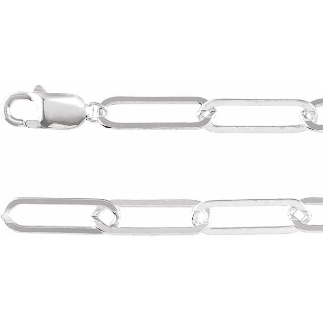 Sterling Silver Elongated Flat Link 18