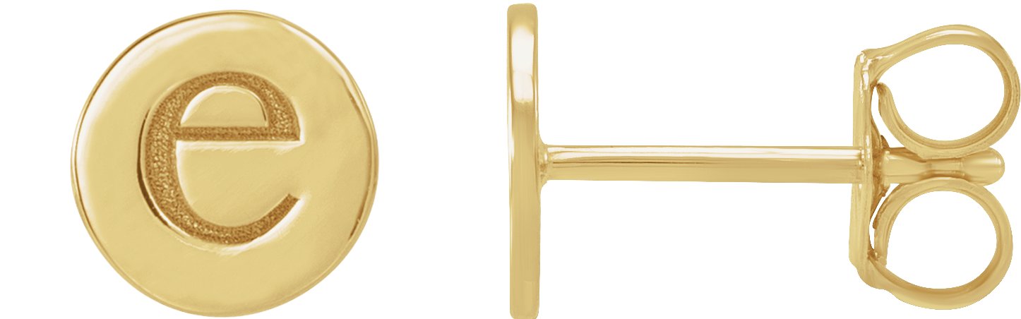 14K Yellow 6.3 mm Engravable Disc Earring