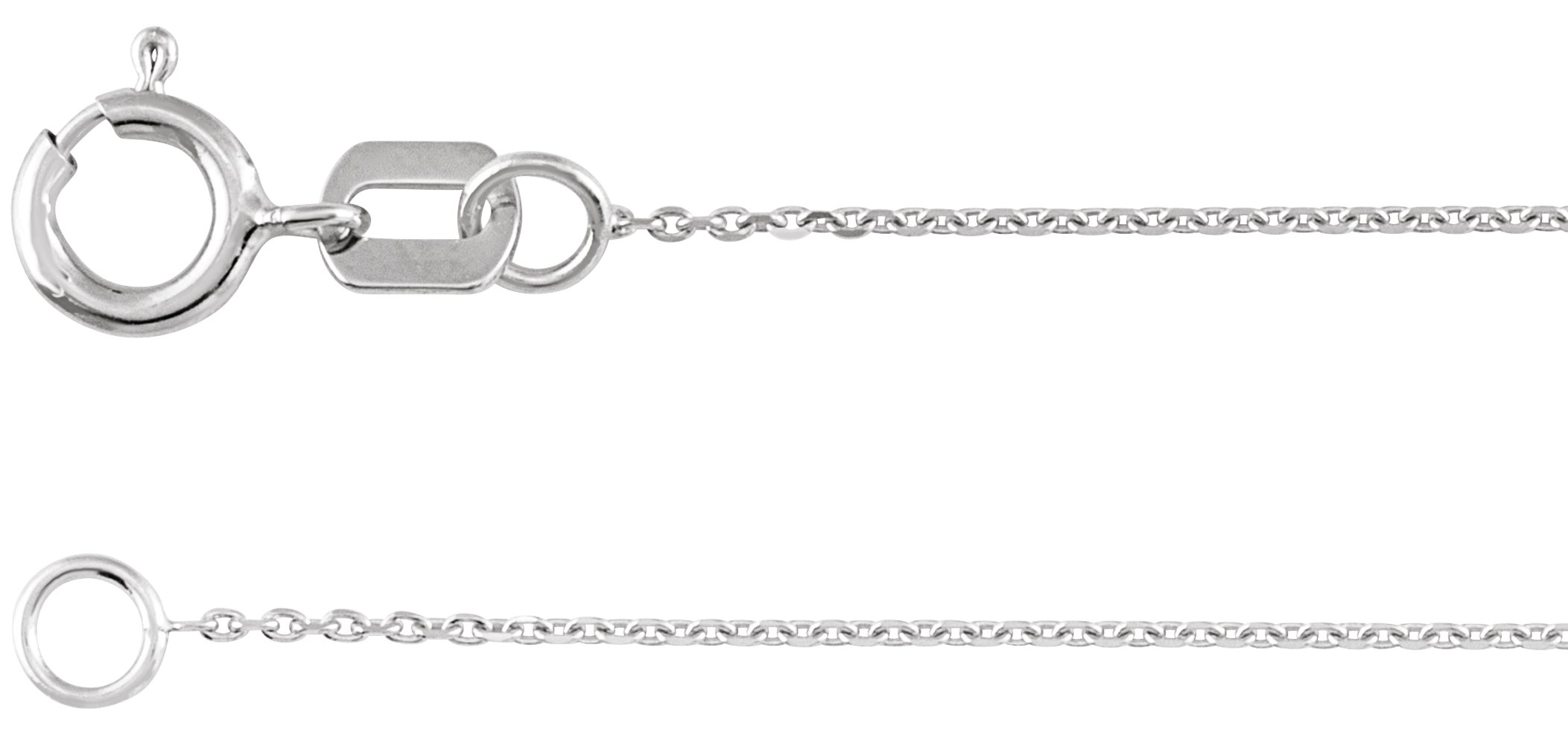 14K White .65 mm Diamond-Cut Cable 18 Chain