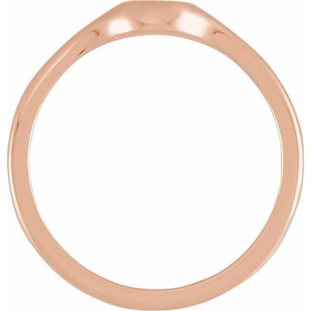14K Rose Round Petite Signet Ring