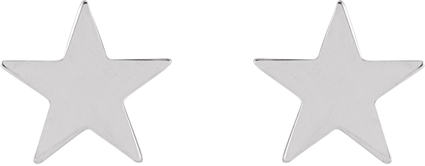 Platinum 6.2 mm Star Friction Post & Back Earrings