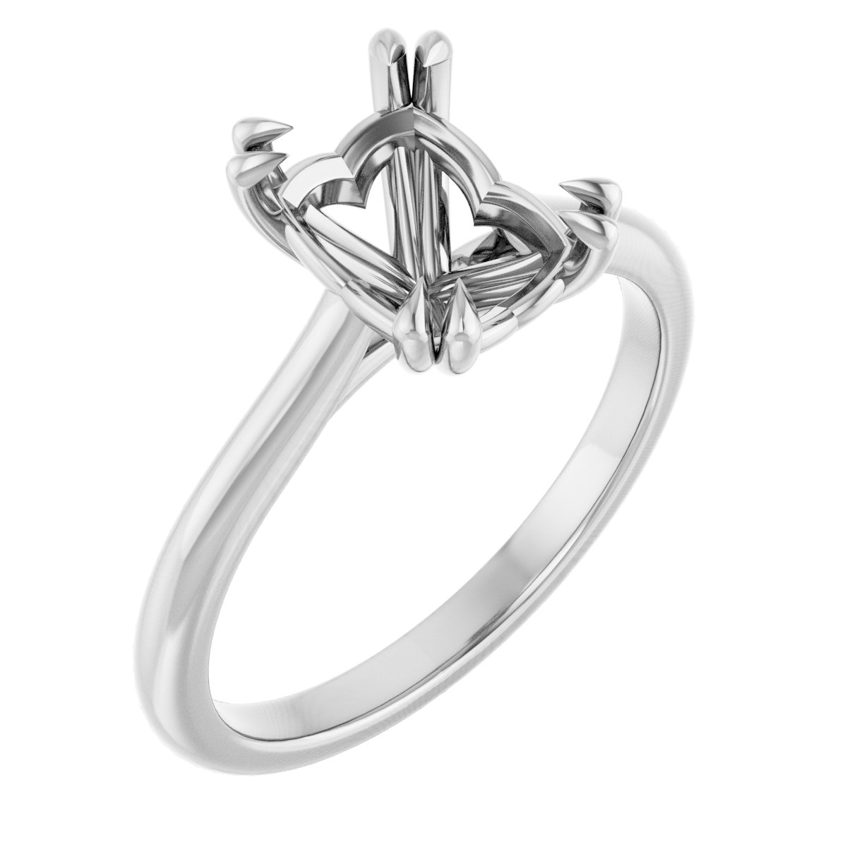 Double Claw-Prong Engagement Ring