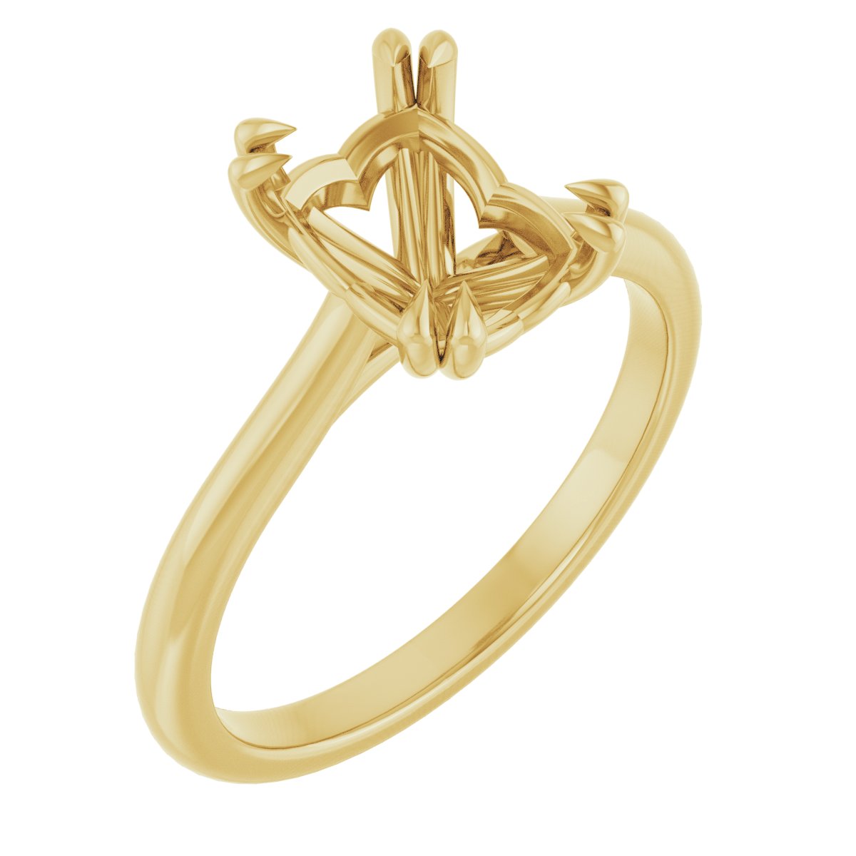 Double Claw-Prong Engagement Ring