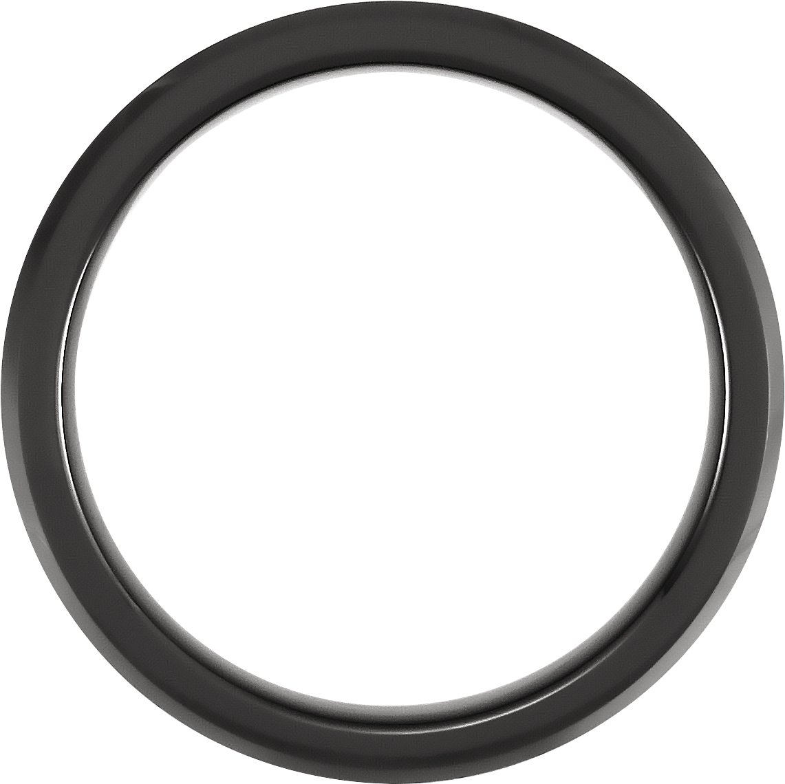 Black Ceramic 6 mm Beveled Edge Band Size 10