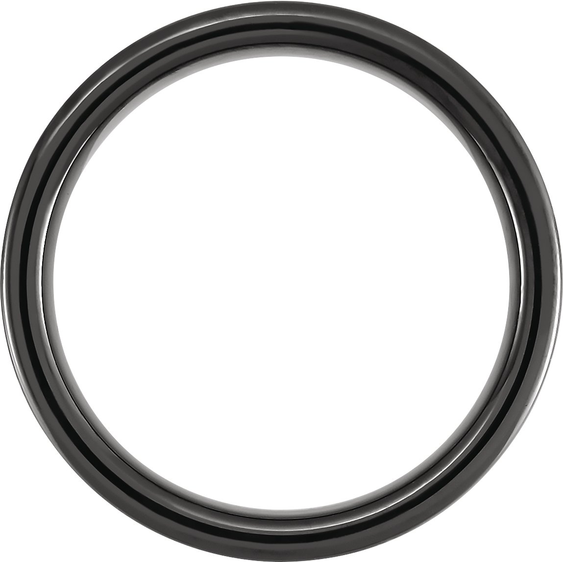 Black Ceramic 6 mm Flat Band Size 10