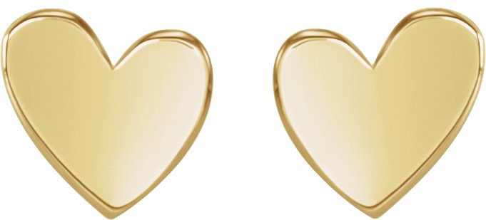 14K Rose 6 mm Left Asymmetrical Heart Friction Post and Back Earring Ref 19658503