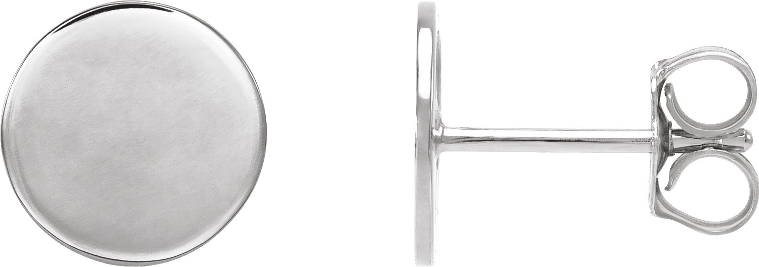 Sterling Silver 8 mm Engravable Disc Earrings