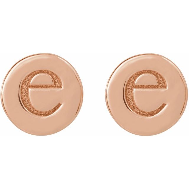 14K Rose 6.3 mm Engravable Disc Earrings