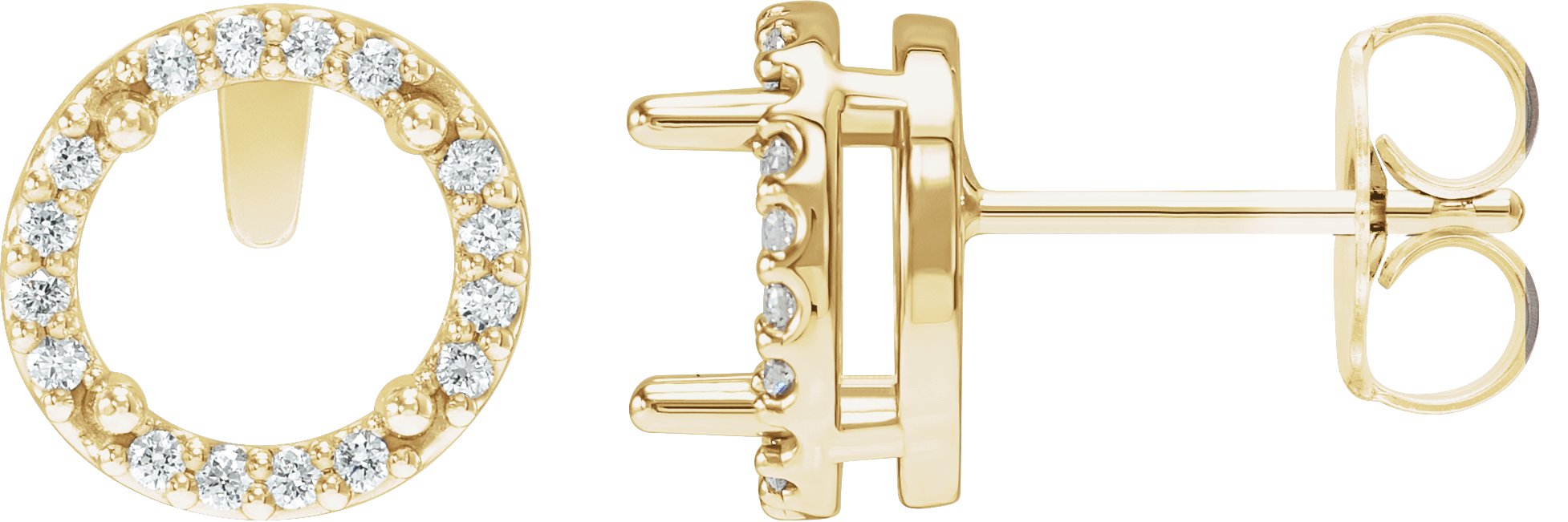 Round Halo-Style Low Stud Earrings