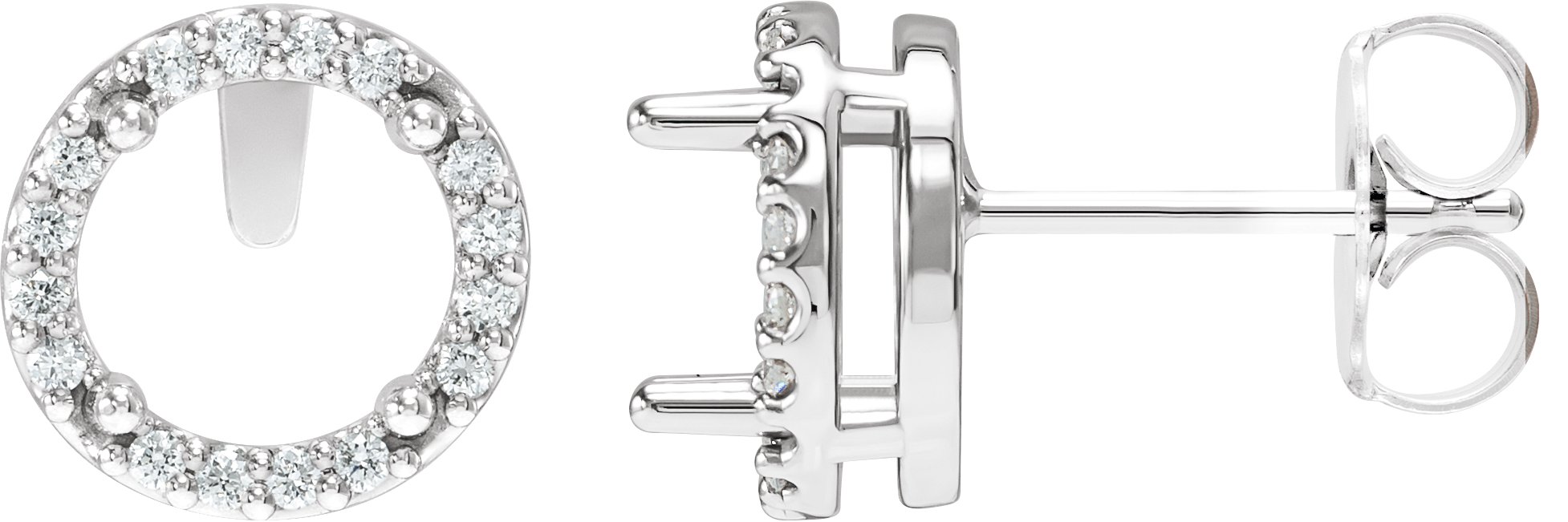 Round Halo-Style Low Stud Earrings