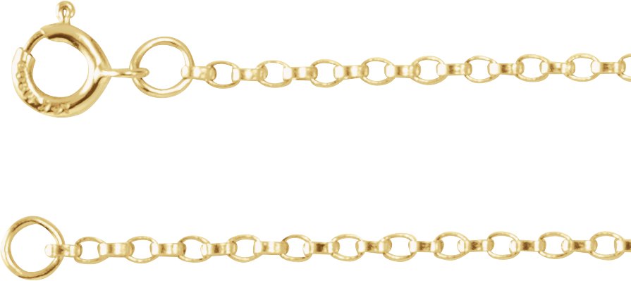 14K Yellow Gold-Filled 1.1 mm Rolo 7" Chain