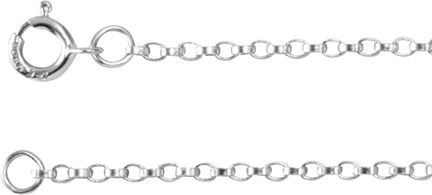 Sterling Silver 1.1 mm Rolo 18" Chain