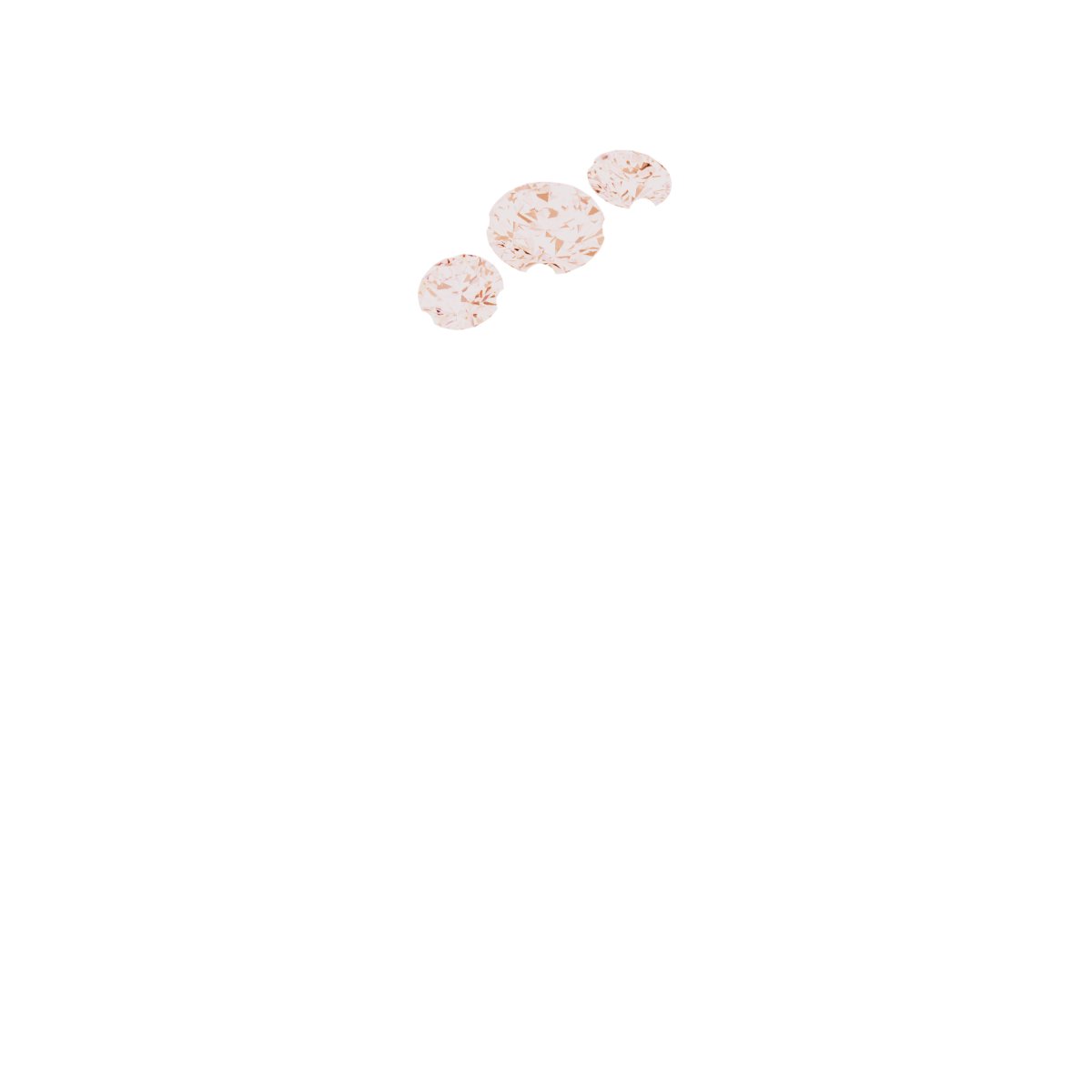 1/8 CTW Natural Diamond 3-Stone Band – 14K Rose Gold