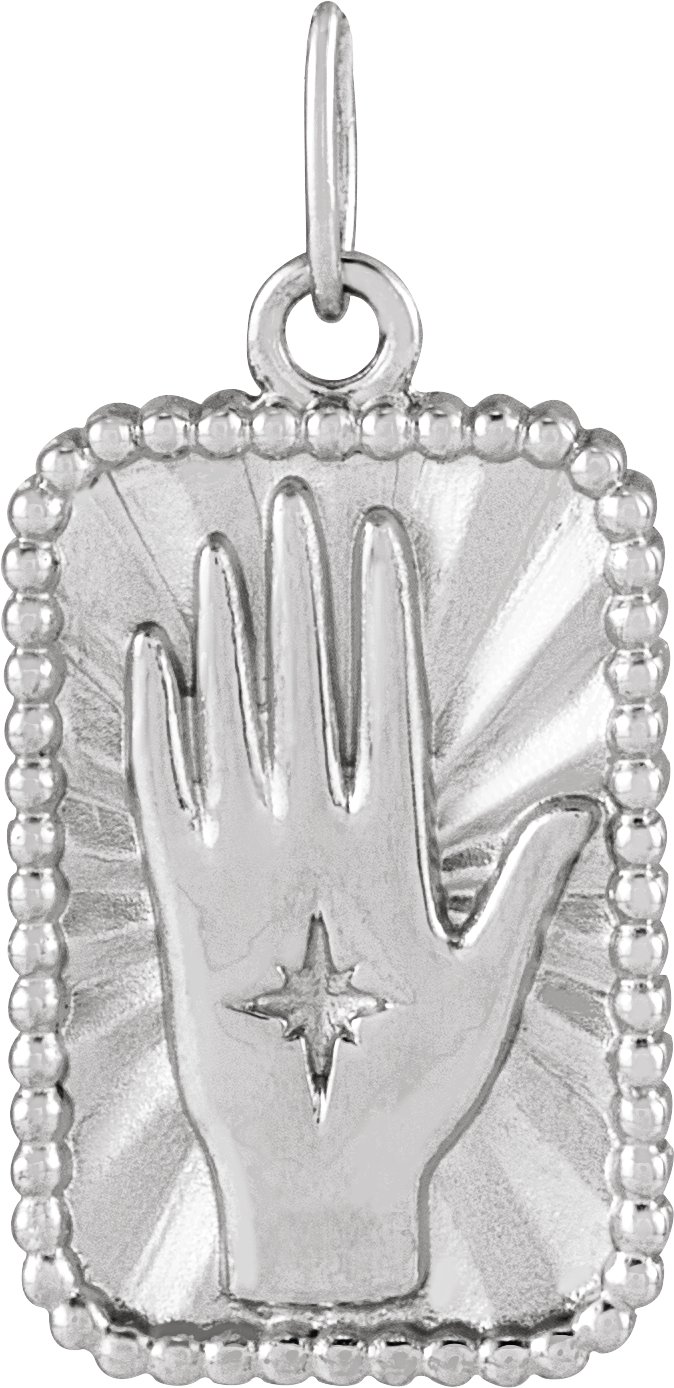 Sterling Silver 20.2x9.42 mm Hamsa Hand Tarot Pendant Ref 19599989