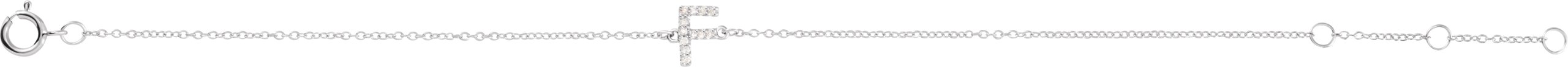 14K White .05 CTW Natural Diamond Initial F 6-7 Bracelet