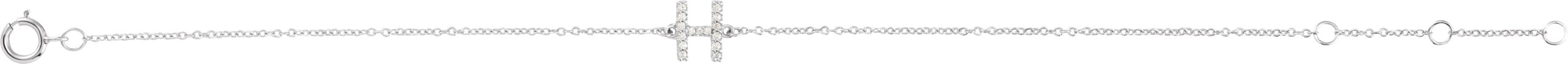 14K White .06 CTW Natural Diamond Initial H 6-7 Bracelet